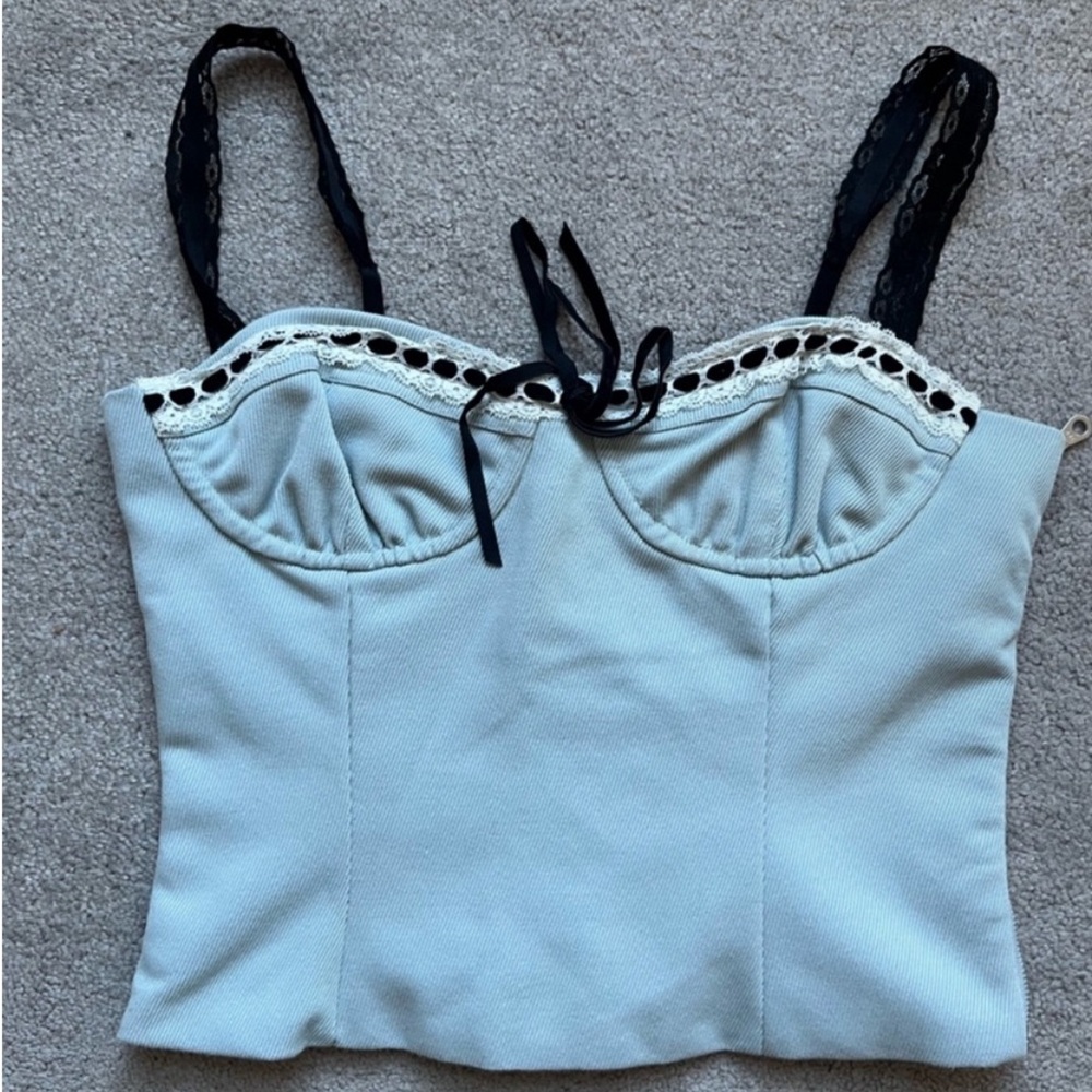 With Jean Blue and Black Camisole